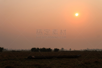 地形,森林,宁静,绿色,老挝,巴色,占巴塞,湿地,日出,靠近
