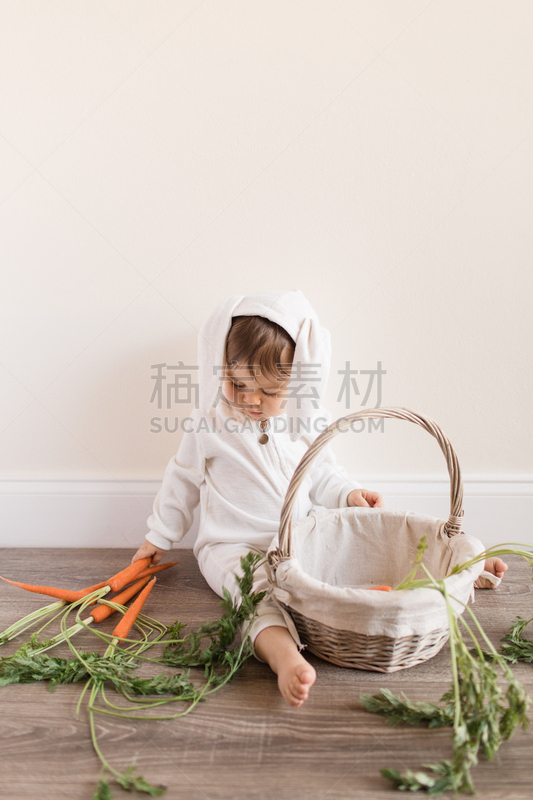 女婴,胡萝卜,清新