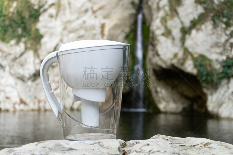 水壶,饮用水,河流,瀑布,山,背景,阶调图片,纯净,塑胶,技术