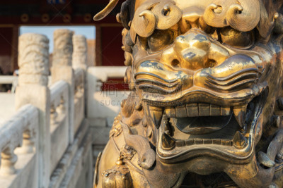 狮子,铜,故宫,北京,纪念碑,留白,国际著名景点,屋檐,雕塑,著名景点