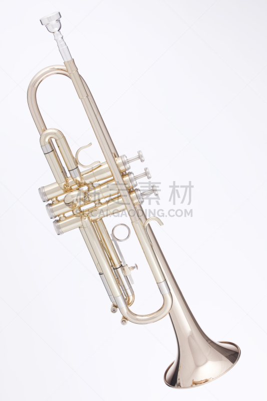 黄金,小号,白色,分离着色,垂直画幅,留白,无人,黄铜,白色背景,背景分离