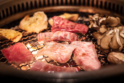 日本,烧肉,格子烤肉,腰肉,肉制品,牛排,热,清新,烤的,食品