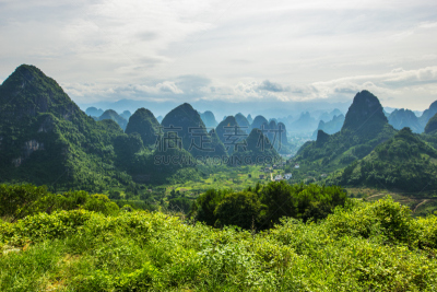 山,中国,桂林,风景,阳朔,喀斯特,不,天空,水平画幅,无人