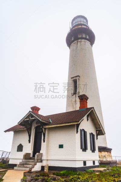 加利福尼亚,鸽子点灯塔,海岸线,白昼,太平洋,雾,停车场,1871,接力赛