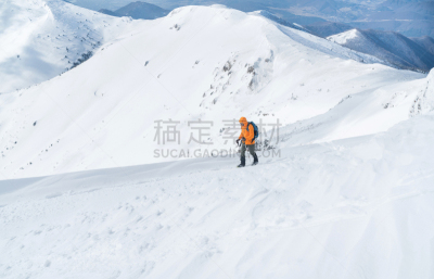 图像,斯洛伐克,雪,登山杖,山,人,高处,茄克,上升,爬山