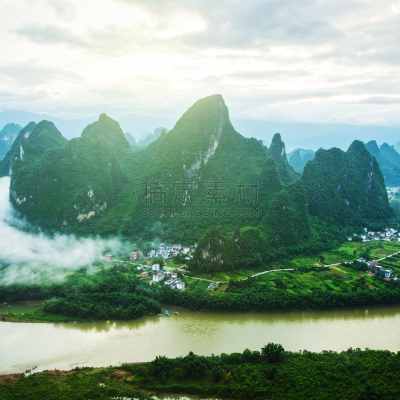 山,中国,桂林,风景,漓江,阳朔,不,水,无人,夏天