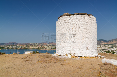 博都茹姆,山,晴朗,现代风车,土耳其,穆拉省,风景,远古的,季节,古老的