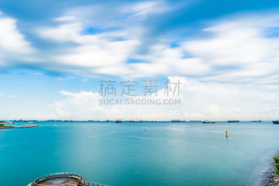 新加坡市,游艇码头,天空,海景,货船,滨海湾 ,非美国地点,水平画幅,新加坡,无人