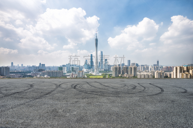 城市,现代,空的路,广州,广东省,商务,城市生活,空的,沥青,汽车