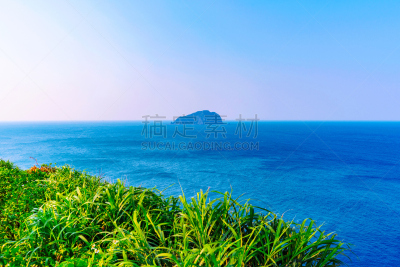 风景,龟岛,龟山岛,水,水平画幅,无人,海岸地形,户外,草,海滩