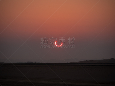 日环食,沙特阿拉伯,太阳,中东,非凡的,天文学,图像,火,波斯湾,宏伟