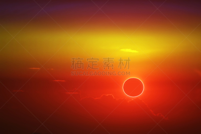云,天空,非凡的,日月食,太阳,橙色,在上面,暗色,云景,浪漫