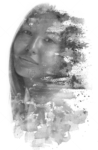 注视镜头,青年女人,暗色,多样,一个人,女人,涂料,印度尼西亚,美人,情绪压力