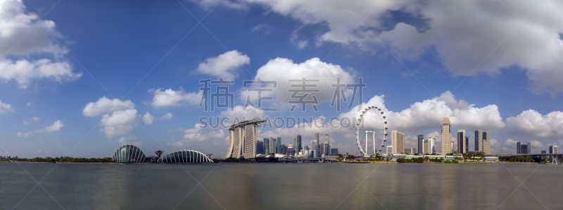 新加坡市,城市天际线,2014年,组图,新加坡摩天观景轮,鱼尾狮,新加坡,滨海湾 ,水平画幅,银行