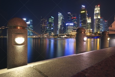 新加坡市,金融区,夜晚,桨叉架船,滨海广场,滨海湾 ,商务,城市生活,新加坡,现代