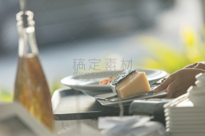 意大利干酪,意大利面,上菜,餐具,奶制品,侍者,水平画幅,膳食,户外,特写