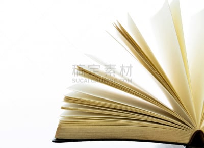 白色背景,书,开着的,部分,一个物体,背景分离,图书馆,古董,想法,影棚拍摄