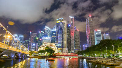 都市风景,新加坡市,城市天际线,市区,夜晚,市区路,旅行者,滨水,新加坡河,著名景点