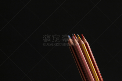 铅笔,绘画插图,留白,艺术,水平画幅,无人,彩色铅笔,组物体,特写,光谱色