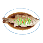 餐饮美食新年春节清蒸鱼手绘风动态贴纸