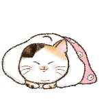 宠物猫盖被子可爱卡通动态贴纸