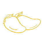 手绘原材料插画类芒果动态贴纸