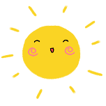 花草太阳天气清新手绘风动态贴纸