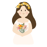 婚庆服务结婚人物新娘可爱手绘风动态贴纸