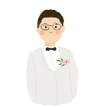 婚庆服务结婚可爱帅气新郎手绘风动态贴纸
