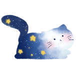 宠物梦幻猫咪可爱手绘风动态贴纸