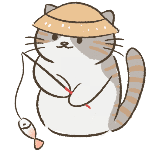 宠物猫咪钓鱼可爱手绘风动态贴纸