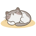 宠物猫咪睡觉可爱手绘风动态贴纸