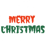 圣诞节圣诞花字merry christmas手绘扁平动态贴纸