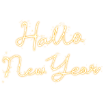 圣诞节hallo new year霓虹灯文字动态贴纸