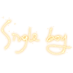圣诞节single boy霓虹灯文字动态贴纸