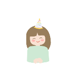生日小女孩撒花可爱动态贴纸