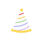 生日彩色生日帽动态贴纸