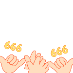 蹦迪666手势娱乐可爱动态贴纸