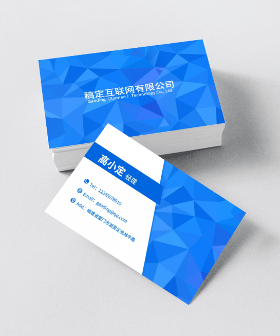 互联网平台企业横版名片预览效果