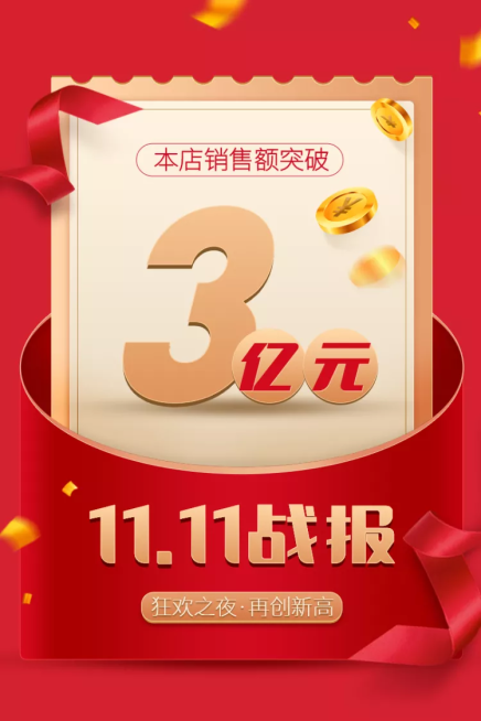 双十一大促返场战报活动主图预览效果