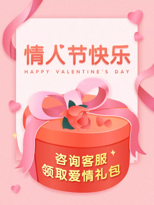 情人节礼物促销咨询客服活动主图预览效果