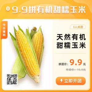 食品生鲜玉米拼团促销活动主图