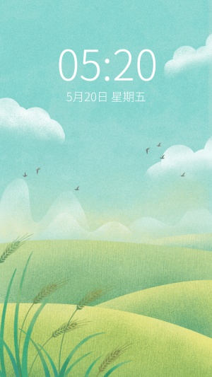 夏日夏天小清新手绘插画手机壁纸