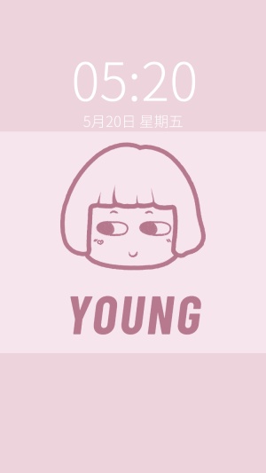 手绘可爱人像插画情侣壁纸