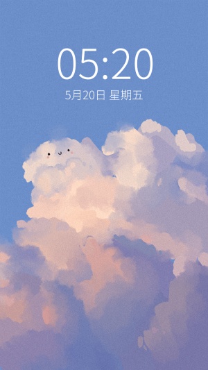 日系清新可爱天空可爱手绘手机壁纸