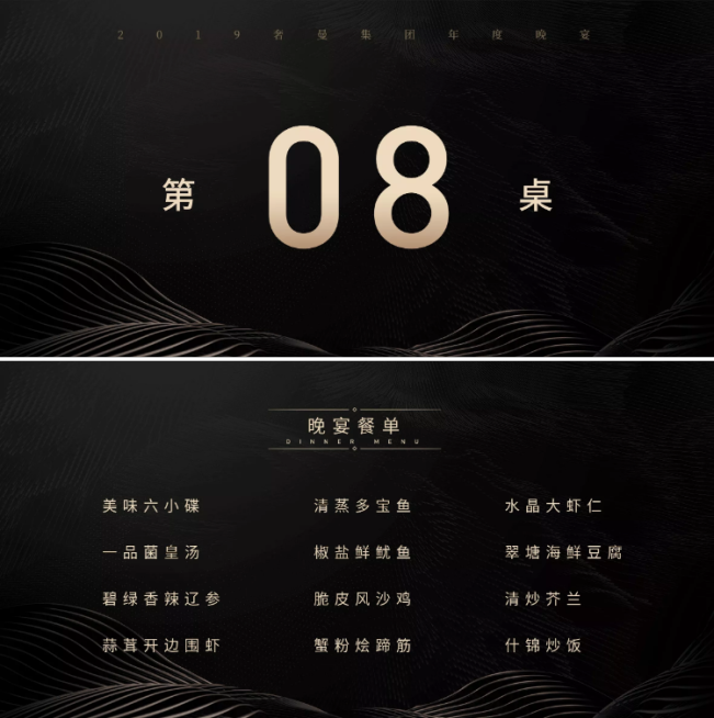 国际跨年晚宴可印刷桌牌预览效果