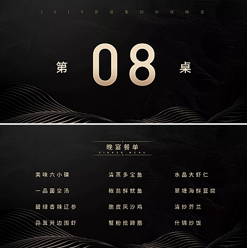 国际跨年晚宴可印刷桌牌