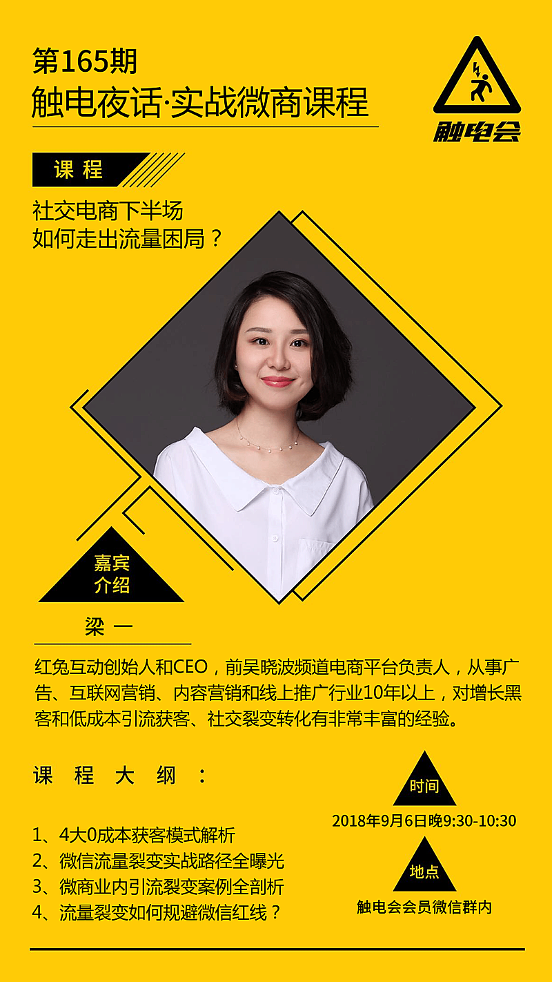 实战微商培训黄色简约海报