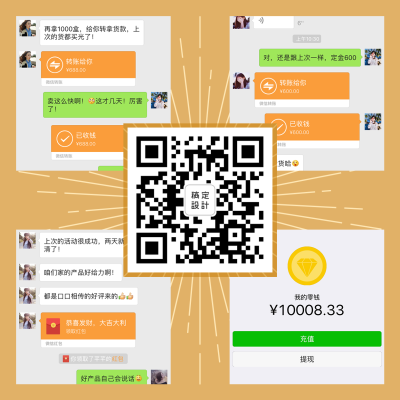 四格多图二维码晒单方形海报